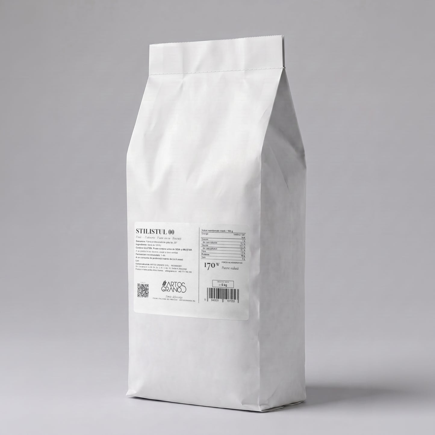Stilistul 00 — Patiserie & Prăjituri Făină Profesională Tip 00 W170 | 5kg