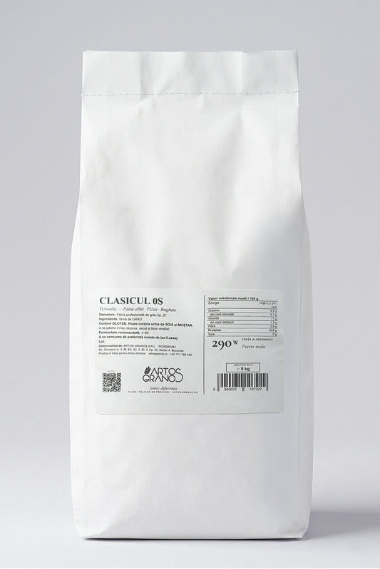 Clasicul 0S — sac 5 kg făină profesională, vedere frontală