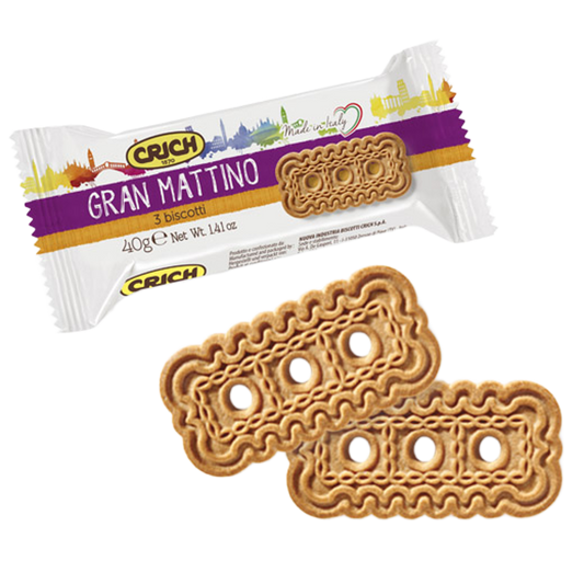 Gran Mattino Individual - Biscuiți Frollini cu Ulei de Floarea-Soarelui - 40g (Bax 130 bucăți)