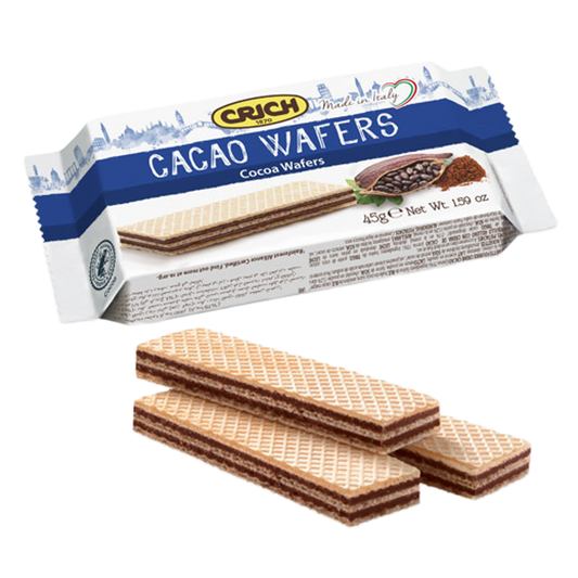 Wafers Cacao Display - Wafer cu Cremă de Cacao 75% - Bax cu 8 Display-uri (20 pachete x 45g)