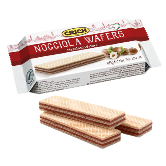 Wafers Nocciola Display - Wafer cu Cremă de Alune 75% - Bax 8 Display-uri (20 pachete x 45g)