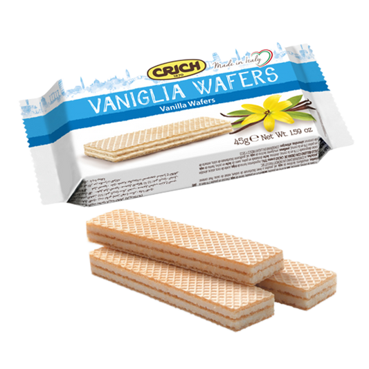 Wafers Vaniglia Display - Wafer cu Cremă de Vanilie 75% - Bax 8 Display-uri (20 pachete x 45g)