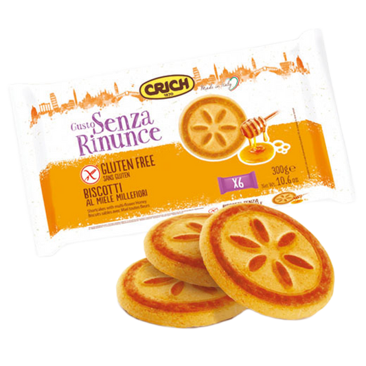 Biscotti Senza Glutine al Miele Millefiori - Biscuiți Fără Gluten cu Miere Millefiori - 300g