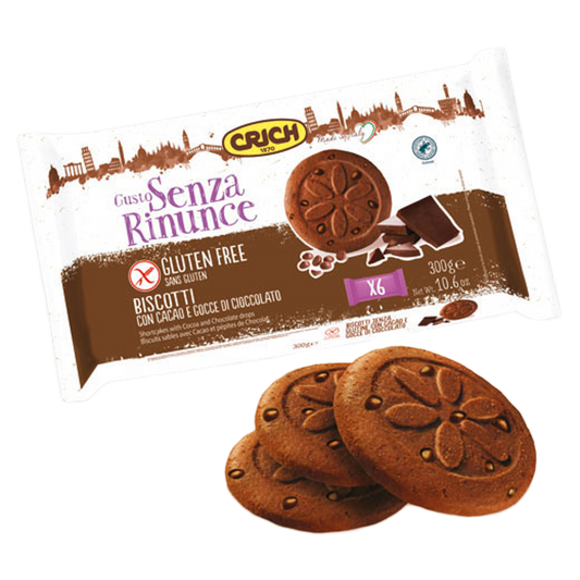 Biscotti Senza Glutine con Cacao e Gocce di Cioccolato - Biscuiți Fără Gluten cu Cacao și Picături de Ciocolată - 300g
